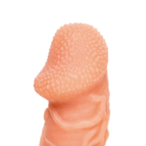 Насадка реалистичная KOKOS COCK SLEEVE с дополнительной стимуляцией, TPE, телесная, 15.6 см