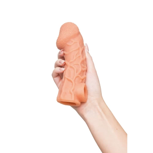 Насадка реалистичная KOKOS COCK SLEEVE с дополнительной стимуляцией, TPE, телесная, 15.6 см