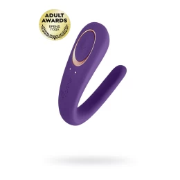 Многофункциональный стимулятор для пар Satisfyer Partner Double Classic, силикон, фиолетовый,18,5 см