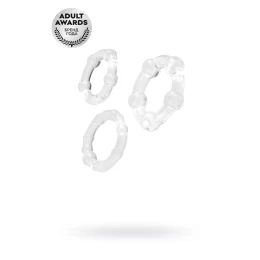 Набор эрекционных колец на пенис A-Toys by TOYFA, силикон, прозрачный, Ø 3,5/3/2 см