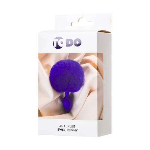 Анальная втулка с хвостом ToDo by Toyfa Sweet bunny, силикон, фиолетовый, 13 см, Ø 2,8 см, 42 г