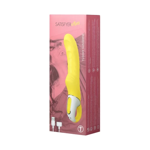 Нереалистичный вибратор Satisfyer Vibes Yummy Sunshine, силикон, желтый, 22,5 см.