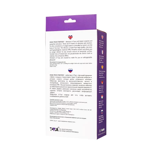 Вибратор с клиторальным стимулятором A-Toys by TOYFA, TPR, фиолетовый, 22 см