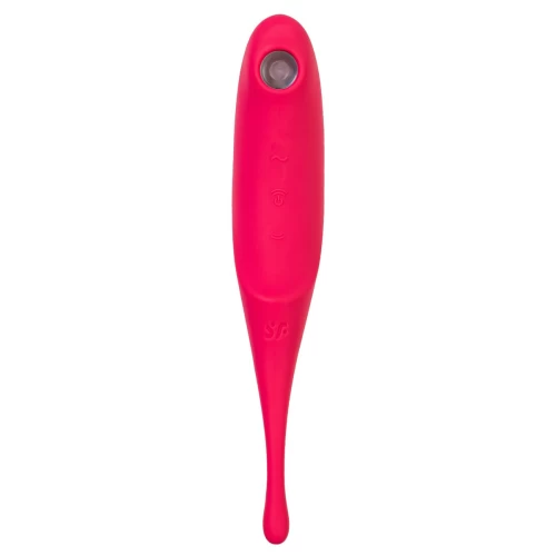 Точечный вибратор с вакуумной стимуляцией Satisfyer Twirling Pro, силикон, красный 20 см