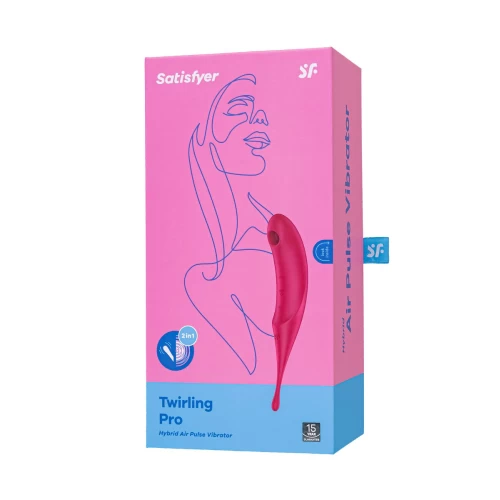 Точечный вибратор с вакуумной стимуляцией Satisfyer Twirling Pro, силикон, красный 20 см