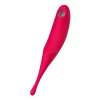 Точечный вибратор с вакуумной стимуляцией Satisfyer Twirling Pro, силикон, красный 20 см