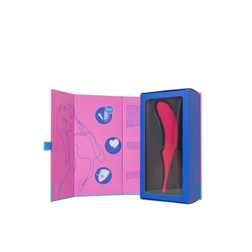 Точечный вибратор с вакуумной стимуляцией Satisfyer Twirling Pro, силикон, красный 20 см