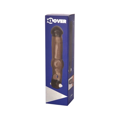 Насадка ToyFa XLover, для увеличения размера с вибрацией,TPE, черная прозрачная, 19,4 см
