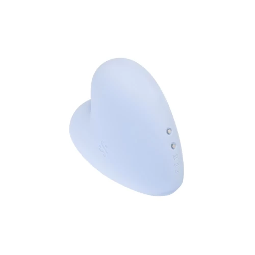 Вакуум-волновой стимулятор клитора с вибрацией Satisfyer Cutie Heart, силикон, голубой, 7,7 см