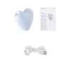 Вакуум-волновой стимулятор клитора с вибрацией Satisfyer Cutie Heart, силикон, голубой, 7,7 см
