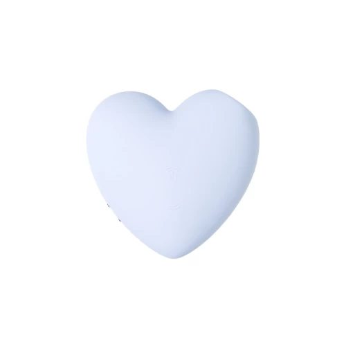 Вакуум-волновой стимулятор клитора с вибрацией Satisfyer Cutie Heart, силикон, голубой, 7,7 см