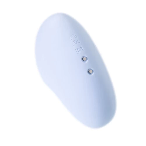 Вакуум-волновой стимулятор клитора с вибрацией Satisfyer Cutie Heart, силикон, голубой, 7,7 см