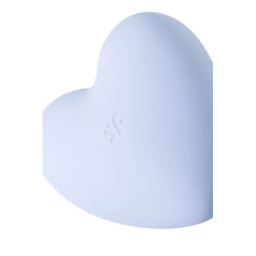 Вакуум-волновой стимулятор клитора с вибрацией Satisfyer Cutie Heart, силикон, голубой, 7,7 см