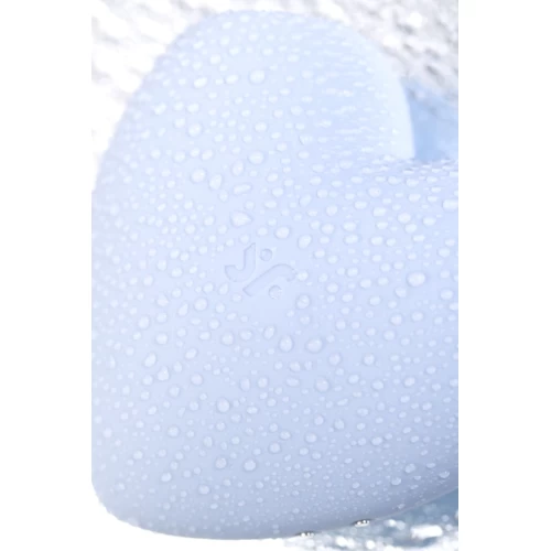 Вакуум-волновой стимулятор клитора с вибрацией Satisfyer Cutie Heart, силикон, голубой, 7,7 см