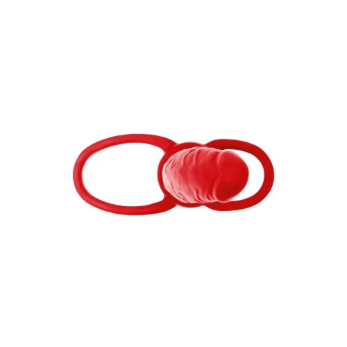 Насадка на пенис для двойного проникновения Black&Red by TOYFA , силикон, красный, 16,5 см