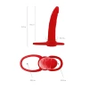 Насадка на пенис для двойного проникновения Black&Red by TOYFA , силикон, красный, 16,5 см