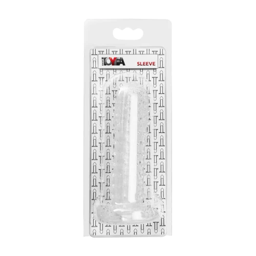 Насадка на пенис рельефная TOYFA Basic, TPE, прозрачный, 12 см