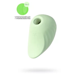 Вакуум-волновой бесконтактный стимулятор клитора Satisfyer Pearl Diver, силикон, мятный, 5 см